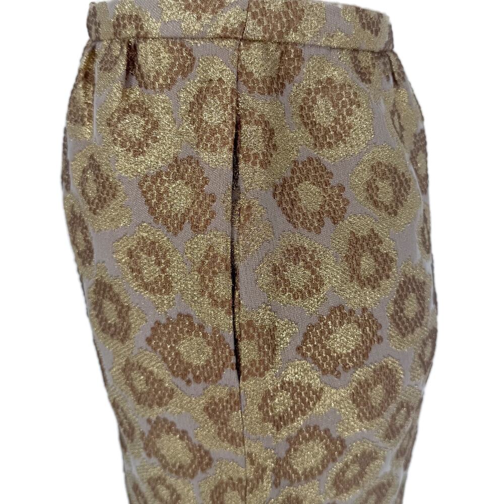 J. Crew Goldenrod Jacquard Mini Skirt Womens size 0 Gold Metallic - Picture 11 of 16